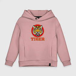 Толстовка оверсайз детская Tiger Japan, цвет: пыльно-розовый