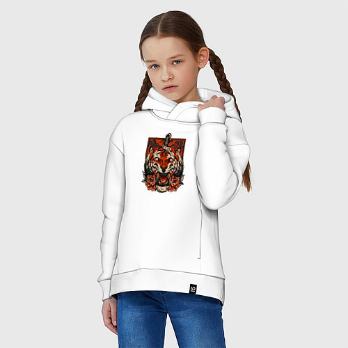 Детское худи оверсайз Red Tiger / Белый – фото 3
