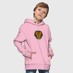 Толстовка оверсайз детская Magic Tiger, цвет: светло-розовый — фото 2