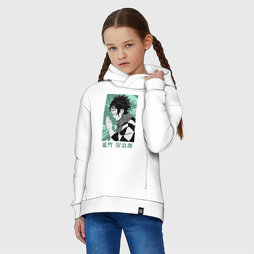 Детское худи оверсайз Медитация Танжиро / Белый – фото 3