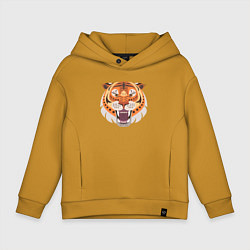 Толстовка оверсайз детская African Tiger, цвет: горчичный