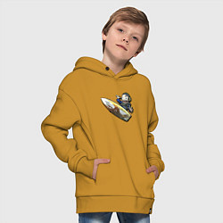 Толстовка оверсайз детская Dragon Lore Surf Ava, цвет: горчичный — фото 2