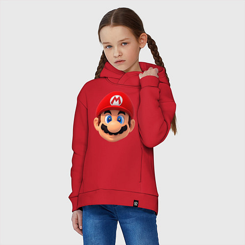 Детское худи оверсайз MarioHead / Красный – фото 3