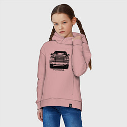 Толстовка оверсайз детская Тойота Тундра, цвет: пыльно-розовый — фото 2