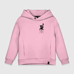 Толстовка оверсайз детская Ну типа мяу карманный кот, цвет: светло-розовый