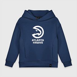 Толстовка оверсайз детская Атланта Хокс, Atlanta Hawks, цвет: тёмно-синий