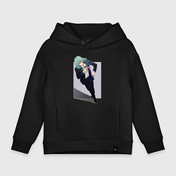 Толстовка оверсайз детская Махито из Магической Битвы 1000 летний ребенок, цвет: черный