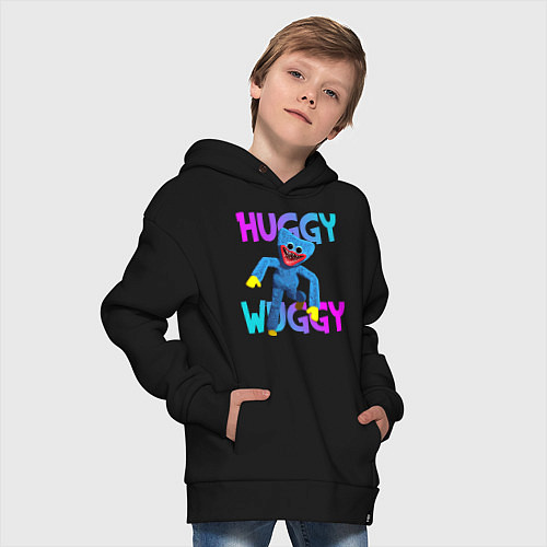 Детское худи оверсайз Huggy Wuggy: Игрушка с зубами / Черный – фото 4