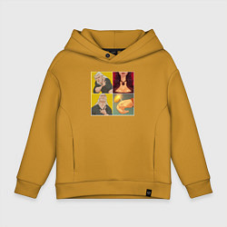 Толстовка оверсайз детская Ведьмаку Заплатите Чеканной Монетой, цвет: горчичный