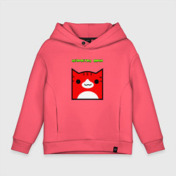Толстовка оверсайз детская Geometry Dash: Cat Skin, цвет: коралловый