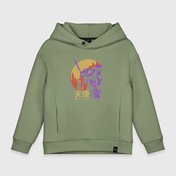Толстовка оверсайз детская Евангелион 01, цвет: авокадо