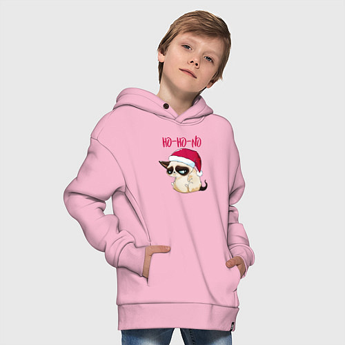 Детское худи оверсайз Ugly cat Ho-Ho-No / Светло-розовый – фото 4