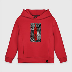 Толстовка оверсайз детская BERSERK SWORD БЕРСЕРК МЕЧ, цвет: красный