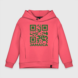 Толстовка оверсайз детская QR Jamaica, цвет: коралловый