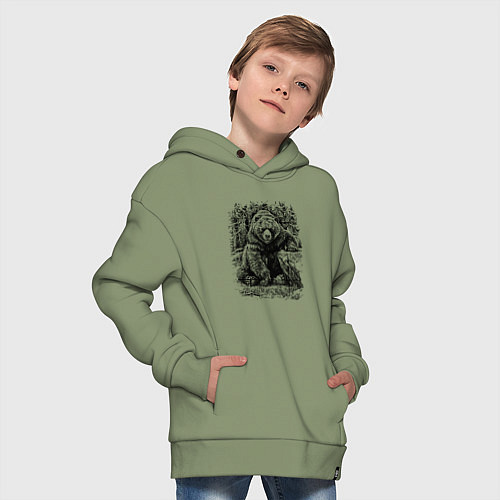 Детское худи оверсайз Истинный хозяин Русского леса / Авокадо – фото 4