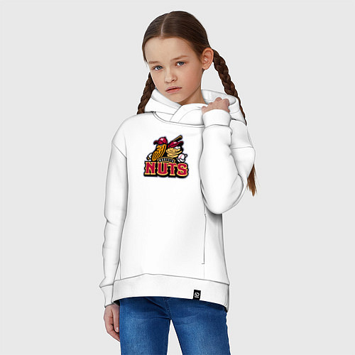 Детское худи оверсайз Modesto Nuts -baseball team / Белый – фото 3