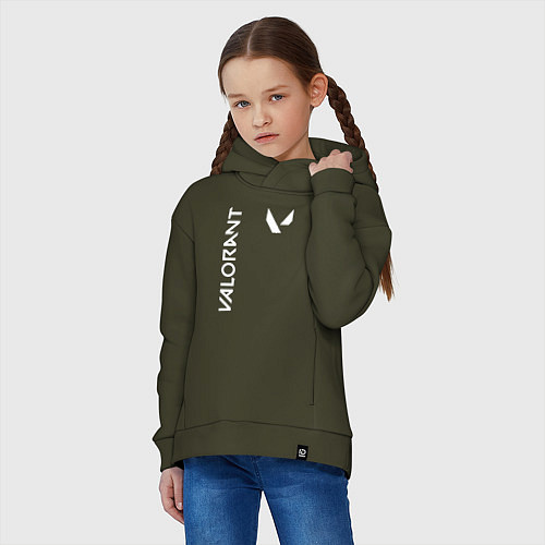Детское худи оверсайз Valorant - Logo / Хаки – фото 3