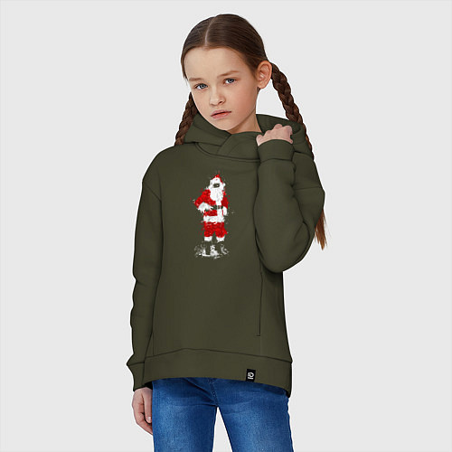 Детское худи оверсайз My Santa / Хаки – фото 3