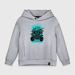 Толстовка оверсайз детская Авто чемпион дорог, цвет: меланж