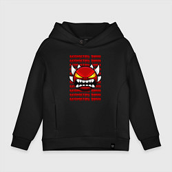 Толстовка оверсайз детская GEOMETRY DASH КРАСНЫЙ ОГНЕННЫЙ ДЕМОН, цвет: черный