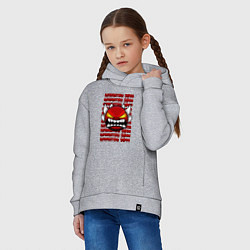 Толстовка оверсайз детская GEOMETRY DASH КРАСНЫЙ ОГНЕННЫЙ ДЕМОН, цвет: меланж — фото 2