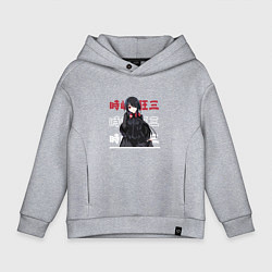 Толстовка оверсайз детская Рандеву с жизнью Date A Live, Куруми Токисаки Kuru, цвет: меланж