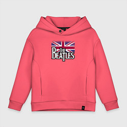 Толстовка оверсайз детская The Beatles Great Britain Битлз, цвет: коралловый