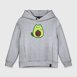 Толстовка оверсайз детская Avo cat o подмигивает, цвет: меланж