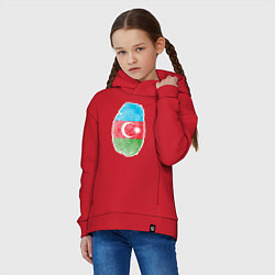 Толстовка оверсайз детская Азербайджан - Отпечаток, цвет: красный — фото 2