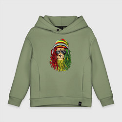 Толстовка оверсайз детская Rasta lioN, цвет: авокадо