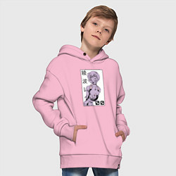 Толстовка оверсайз детская Neon Genesis Evangelion Рей 09, цвет: светло-розовый — фото 2