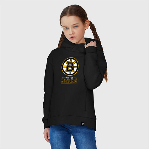 Детское худи оверсайз Boston Bruins , Бостон Брюинз / Черный – фото 3