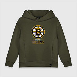 Толстовка оверсайз детская Boston Bruins , Бостон Брюинз, цвет: хаки