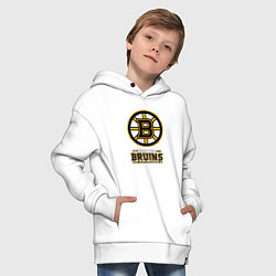 Толстовка оверсайз детская Boston Bruins , Бостон Брюинз, цвет: белый — фото 2
