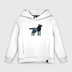 Толстовка оверсайз детская Wolf Minimalism, цвет: белый