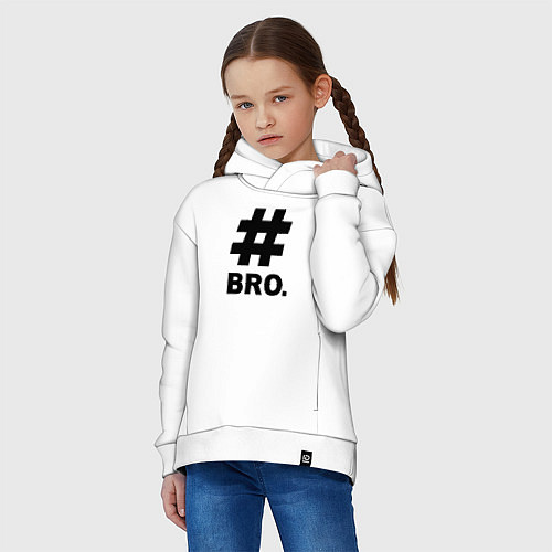 Детское худи оверсайз BRO - брат / Белый – фото 3
