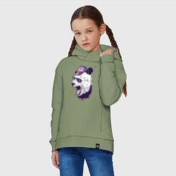Толстовка оверсайз детская Cool panda!, цвет: авокадо — фото 2