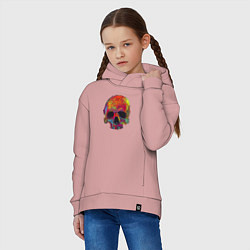 Толстовка оверсайз детская Cool color skull, цвет: пыльно-розовый — фото 2
