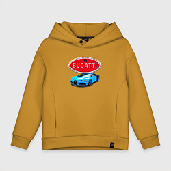 Толстовка оверсайз детская Bugatti - motorsport, цвет: горчичный