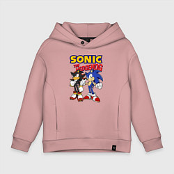 Толстовка оверсайз детская ЕЖ СОНИК SONIC THE HEDGEHOG, цвет: пыльно-розовый