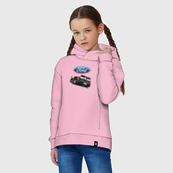 Толстовка оверсайз детская Ford Performance Motorsport, цвет: светло-розовый — фото 2