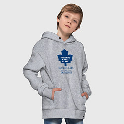 Толстовка оверсайз детская Toronto Maple Leafs are coming Торонто Мейпл Лифс, цвет: меланж — фото 2