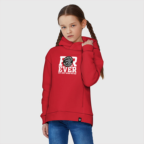 Детское худи оверсайз Toronto Raptors FOREVER NOT JUST WHEN WE WIN / Красный – фото 3