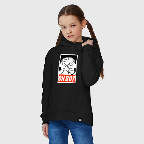 Детское худи оверсайз СИМПСОНЫ РАЛЬФ OH BOY / Черный – фото 3