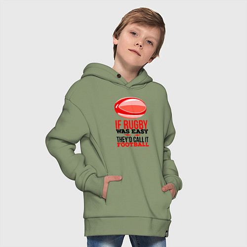 Детское худи оверсайз Если бы регби было легким, его бы называли футболо / Авокадо – фото 4