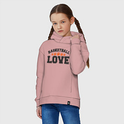 Толстовка оверсайз детская Love - Basketball, цвет: пыльно-розовый — фото 2