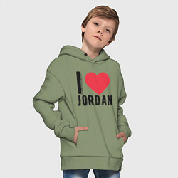 Толстовка оверсайз детская I Love Jordan, цвет: авокадо — фото 2