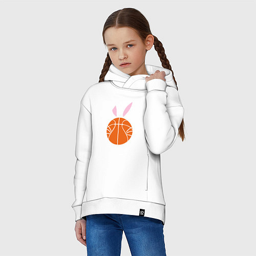 Детское худи оверсайз Basketball Bunny / Белый – фото 3