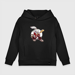 Толстовка оверсайз детская Rabbit Rocker, цвет: черный