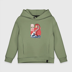 Толстовка оверсайз детская Kraken Kawaii Sushi, цвет: авокадо